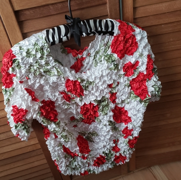 Expanding Blouse short sleeve 85% polyester 15% spandex - Picture 2 of 3